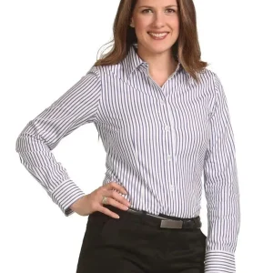 BENCHMARK Women's Executive Sateen Stripe Long Sleeve Shirt M8310L